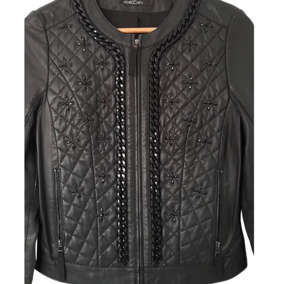 Marc Cain Jackets & Blazers - Marc Cain Embellished Leather Jacket NWOT